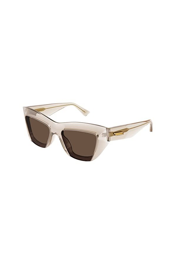 Bottega Veneta Lunettes de Soleil BV1218S Transparent Beige/Dark Brown 52/18/145 femme