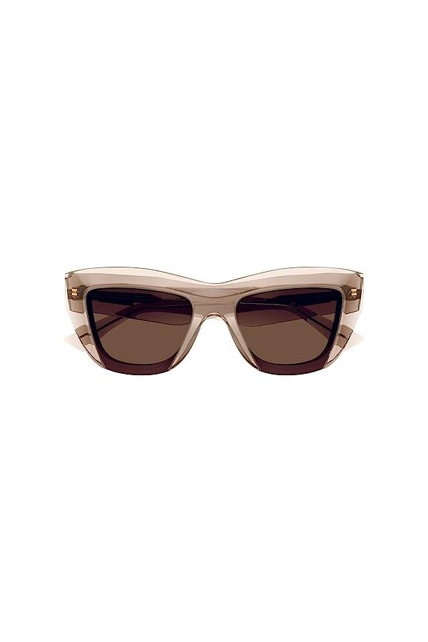 Bottega Veneta Lunettes de Soleil BV1218S Transparent Beige/Dark Brown 52/18/145 femme