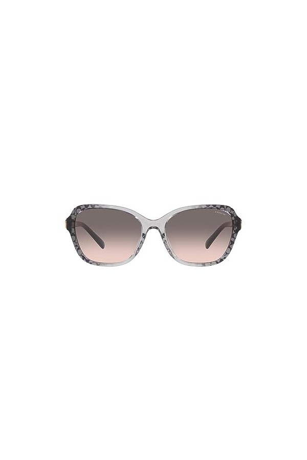 COACH Lunettes de soleil Hc 8349u pour femme, gris dégradé Signature C, 56 mm, Gris dégradé Signature C, 56 mm