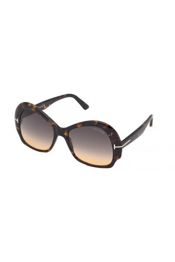 Tom Ford Lunettes de Soleil ZELDA FT 0874 Dark Havana/Grey Rose Shaded 56/18/140 femme