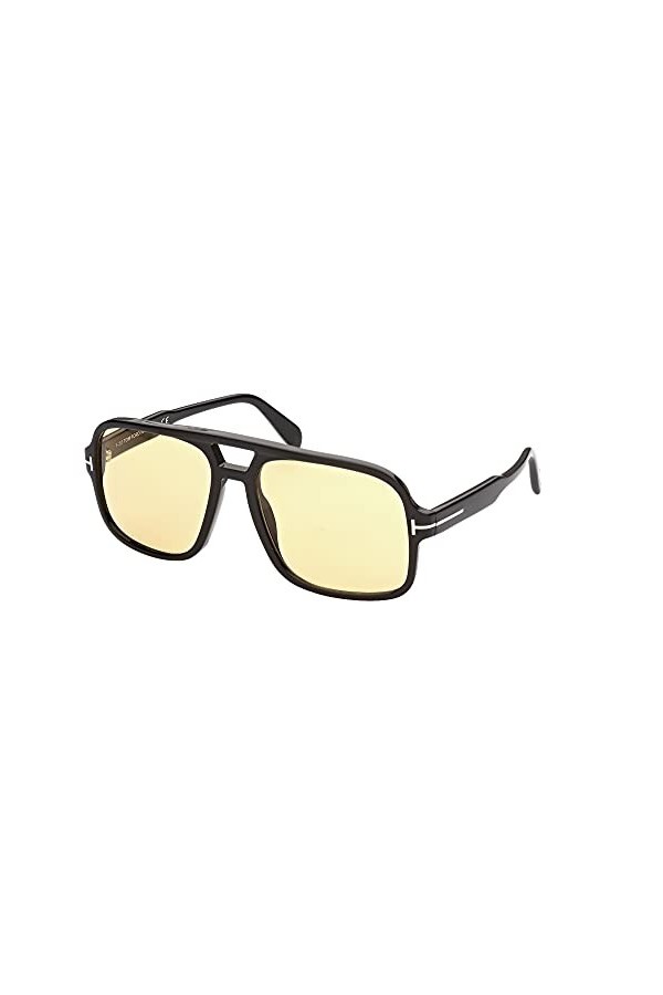 Tom Ford Lunettes de Soleil FALCONER-02 FT0884 Shiny Black/Brown Yellow 60/18/140 unisexe