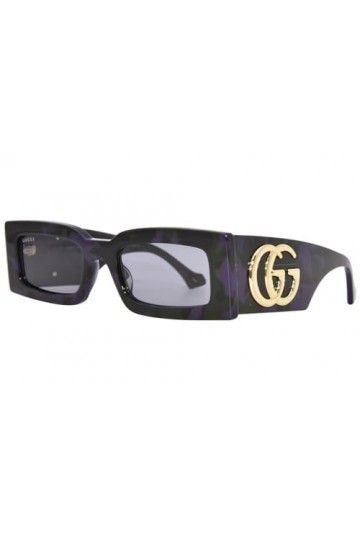 Gucci GG1425S 003 Lunettes de soleil Femmes Lentilles Havana-Violet-Vert/Gris 53mm, Havana-violet-vert, Havana-violet-vert