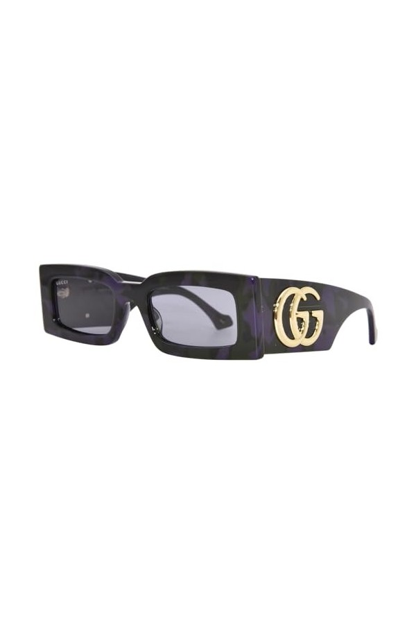 Gucci GG1425S 003 Lunettes de soleil Femmes Lentilles Havana-Violet-Vert/Gris 53mm, Havana-violet-vert, Havana-violet-vert