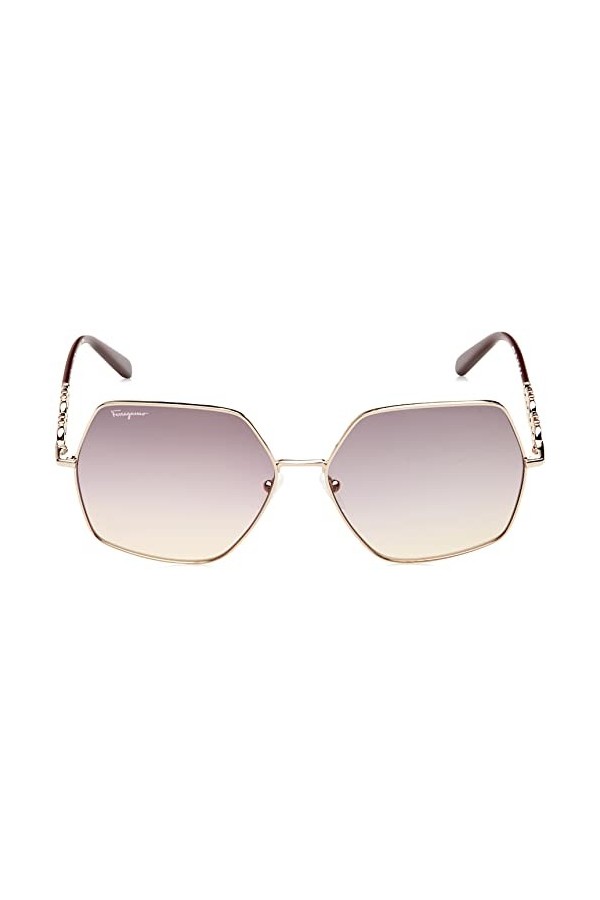 Salvatore Ferragamo Sf291s Sunglasses, 774 Rose Gold Bordeaux, 61 Unisex