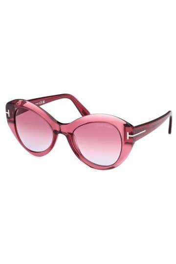 Tom Ford Lunettes de Soleil GUINEVERE FT 1084 Shiny Red/Violet Shaded 52/20/140 femme