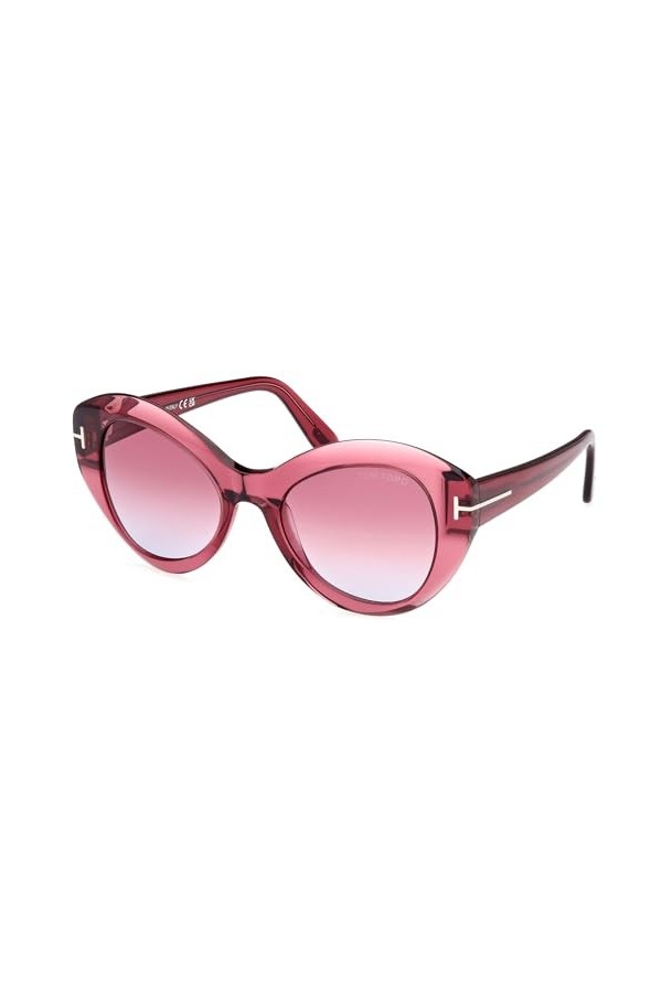 Tom Ford Lunettes de Soleil GUINEVERE FT 1084 Shiny Red/Violet Shaded 52/20/140 femme