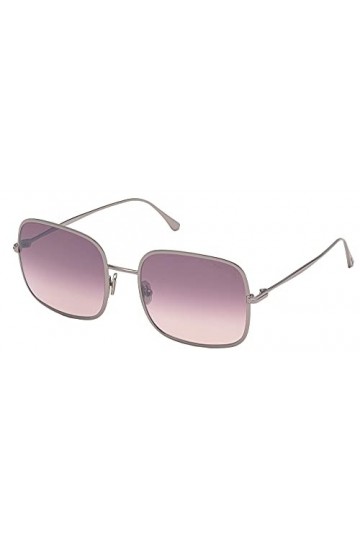 Tom Ford Lunettes de Soleil KEIRA FT 0865 Shiny Light Ruthenium/Burgundy 58/20/140 femme