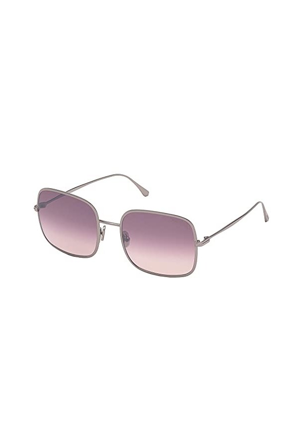 Tom Ford Lunettes de Soleil KEIRA FT 0865 Shiny Light Ruthenium/Burgundy 58/20/140 femme