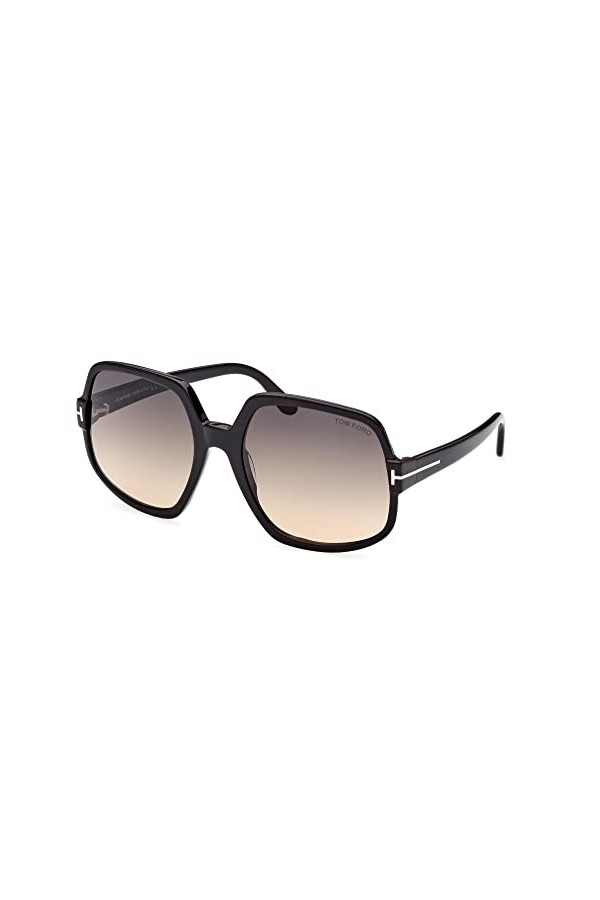 Tom Ford Lunettes de Soleil DELPHINE-02 FT 0992 Shiny Black/Dark Grey Shaded 60/20/135 femme