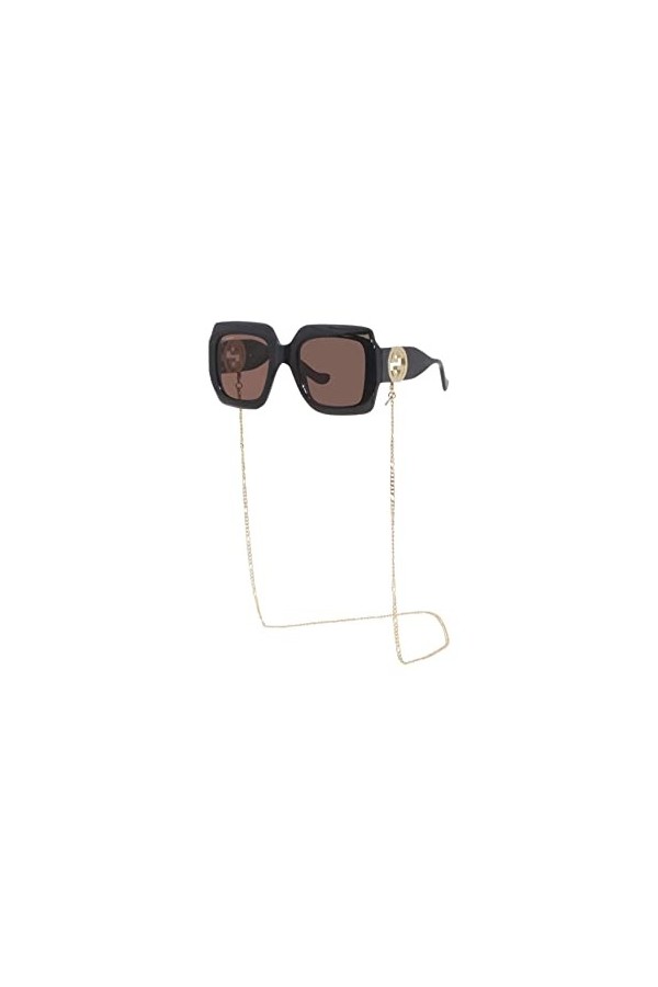 Gucci Lunettes de Soleil GG1022S Black/Brown Gold Chain 54/23/140 femme