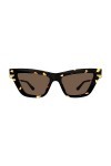 Bottega Veneta Lunettes de Soleil BV1241S Blonde Havana/Orange Brown 54/16/140 femme