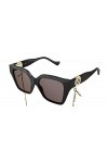 Gucci Lunettes de Soleil GG1023S Black/Dark Brown Gold Chain 54/17/140 femme
