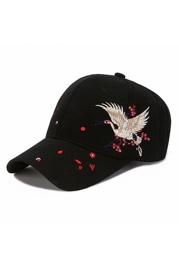 Casquette de baseball pour femme et fille - Protection UV - Réglable - Casquette dété - Broderie fleur de prunier - Snapback