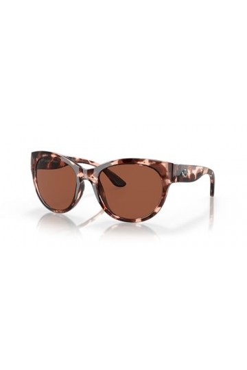 Costa Del Mar Lunettes de soleil rondes Maya 6s9011 pour femme, Tortue corail brillant/cuivre 580p
