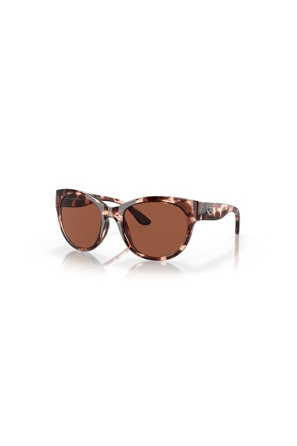 Costa Del Mar Lunettes de soleil rondes Maya 6s9011 pour femme, Tortue corail brillant/cuivre 580p