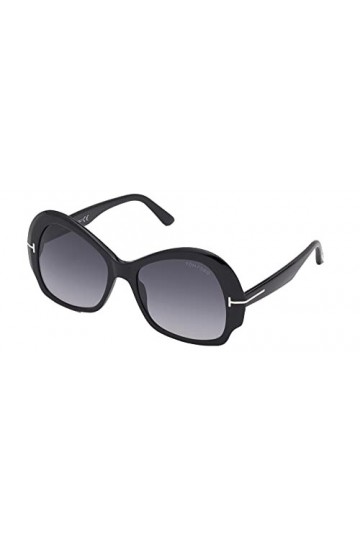 Tom Ford Lunettes de Soleil ZELDA FT 0874 Shiny Black/Grey Shaded 56/18/140 femme