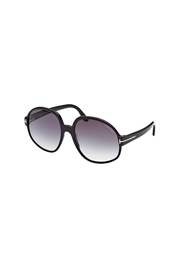 Tom Ford Lunettes de Soleil CLAUDE-02 FT 0991 Shiny Black/Dark Grey Shaded 61/19/135 femme