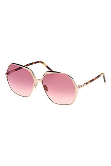 Tom Ford Lunettes de Soleil FONDA-02 FT 0912 Shiny Rose Gold/Burgundy Shaded 60/15/140 femme