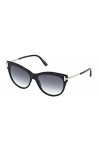 Lunettes de Soleil Tom Ford KIRA FT 0821 Shiny Black/Grey Shaded 56/16/140 femme