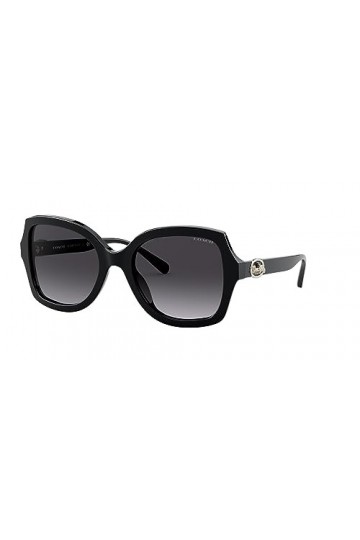 COACH Lunettes de Soleil HC 8295 Black/Grey Shaded 56/21/140 femme