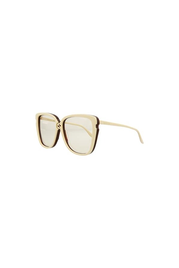 Gucci Lunettes de Soleil GG0709S Ivory/Yellow 63/14/150 femme