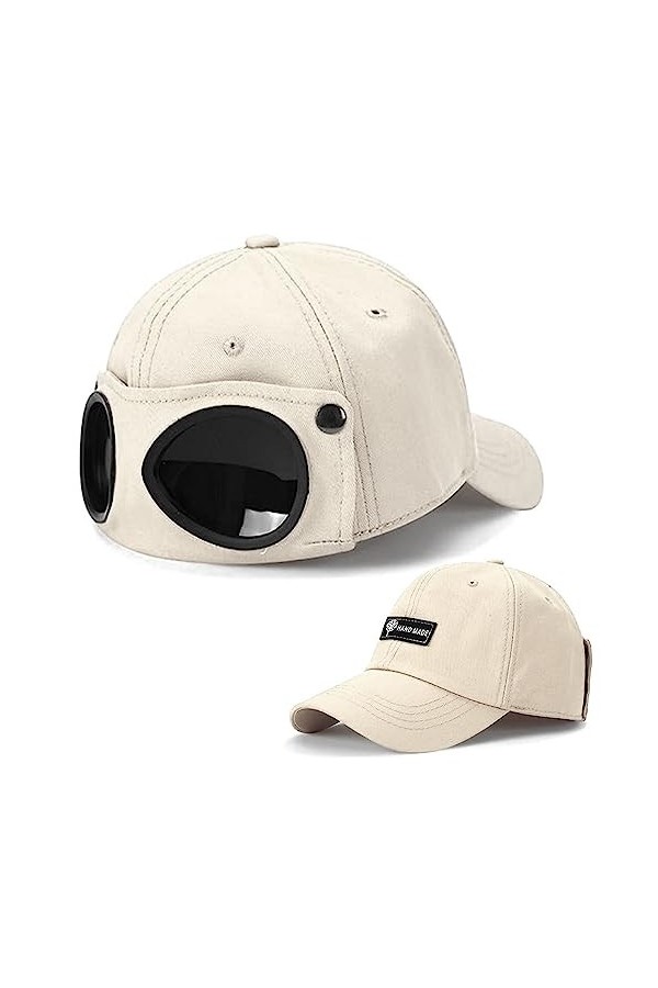 Shengou Casquette daviateur avec lunettes, casquette avec lunettes, unisexe, bonnet trucker New Era, casquette de baseball a