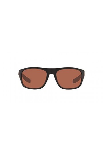 Costa Del Mar Tico Lunettes de soleil pour homme Noir mat/cuivre polarisé 580P 60 mm