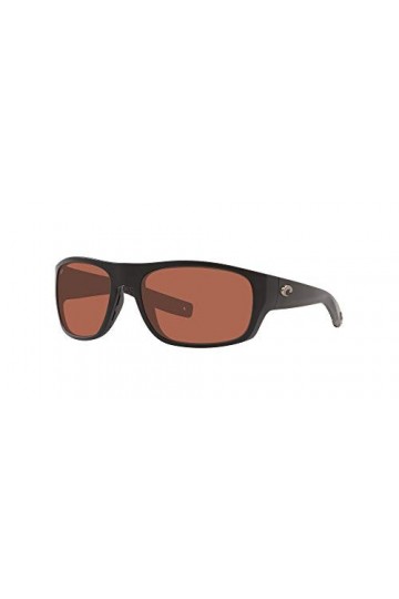 Costa Del Mar Tico Lunettes de soleil pour homme Noir mat/cuivre polarisé 580P 60 mm
