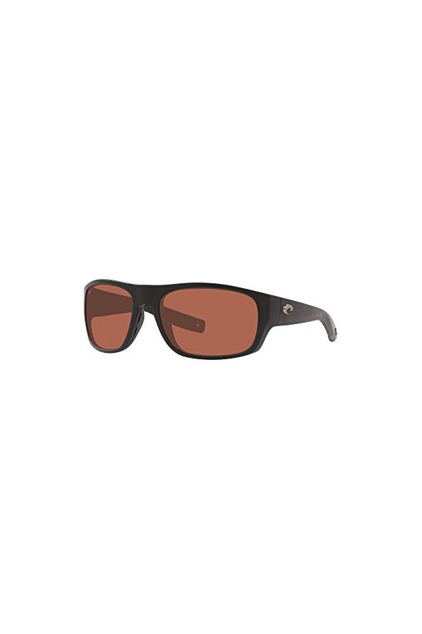 Costa Del Mar Tico Lunettes de soleil pour homme Noir mat/cuivre polarisé 580P 60 mm
