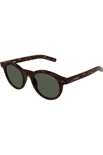 Montblanc Mixte Cadre de Havane Rond 3D Lunettes de Soleil, Marron Marron , Taille Unique
