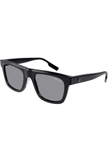 Montblanc Mixte Rectangulaire Black Frame Lunettes de Soleil, Noir Noir , Taille Unique