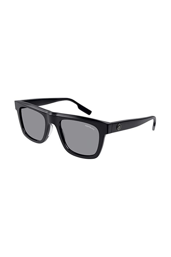 Montblanc Mixte Rectangulaire Black Frame Lunettes de Soleil, Noir Noir , Taille Unique