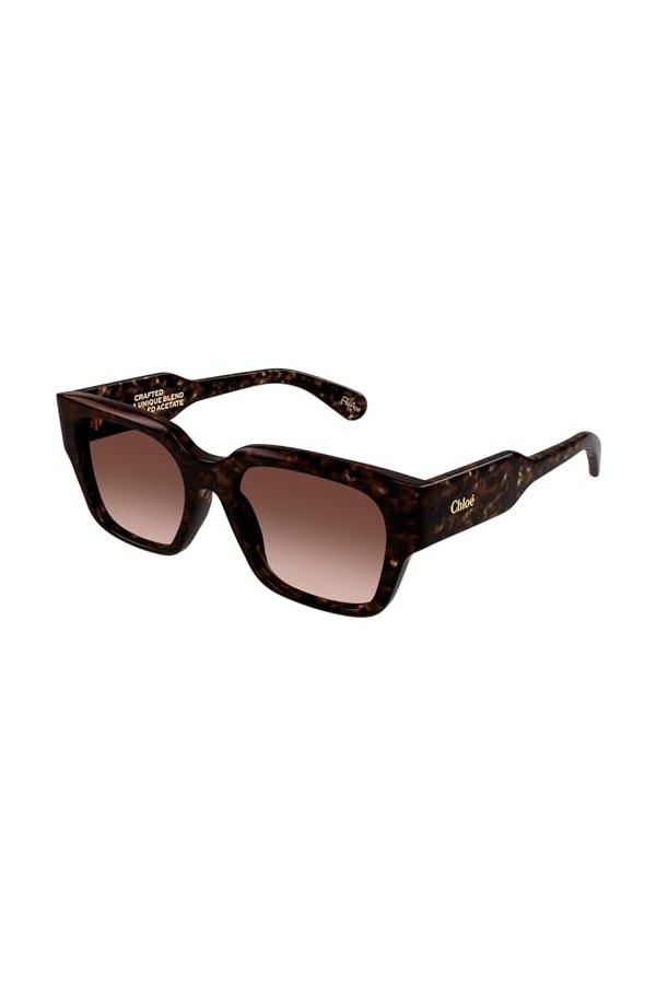 Chloé CH0190S-002-59 - Lunettes de soleil pour femme - Havana foncé brillant, Shiny Dark Havana, Medium