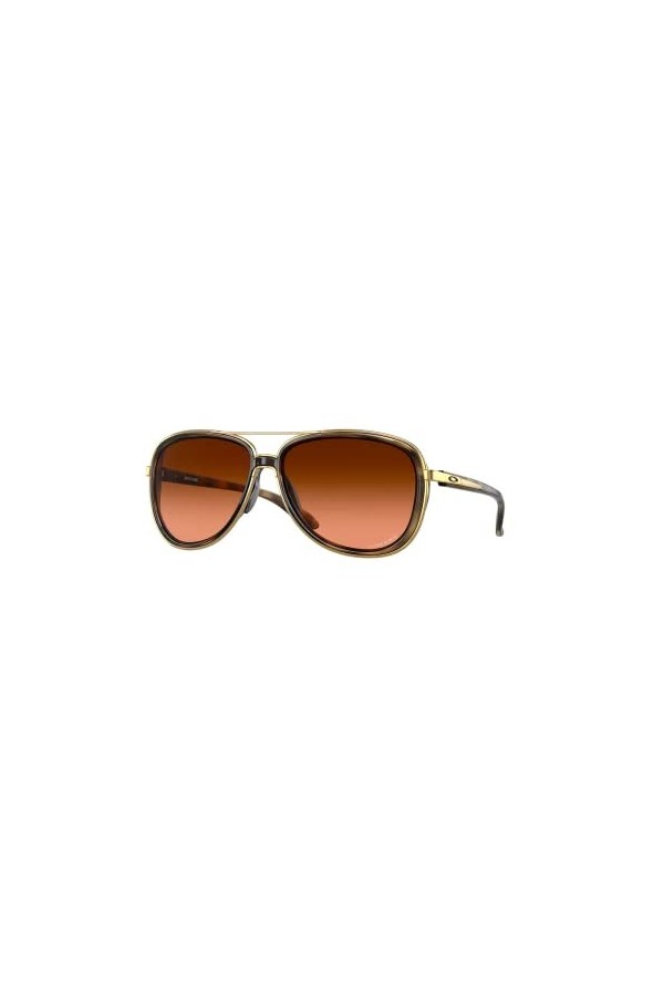 Oakley Split Time OO4129 412918 Lunettes de soleil pilotes pour femme 58 mm Marron tortue/Prizm dégradé marron + ensemble ave