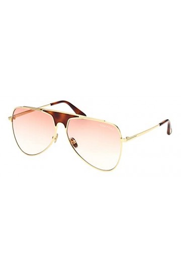 Tom Ford Lunettes de Soleil ETHAN FT 0935 Shiny Gold/Burgundy Pink Shaded 60/13/140 unisexe