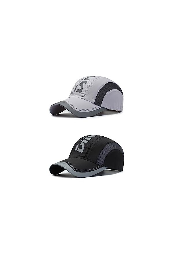 2 Pièces Casquette de Baseball, Casquettes de Sport Outdoor, Chapeau Anti-Soleil Cap, Casquette Réglable Unisexe, Casquette F