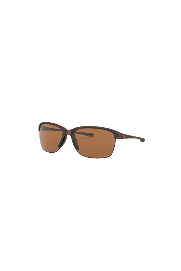 Oakley Womens Unstoppable Polarized Iridium Rectangular Sunglasses, Matte Brown Tortoise, 65 mm