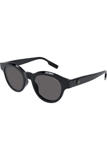 Montblanc Mixte Ew Ne Round Black Frame Lunettes de Soleil, Noir Noir , Taille Unique