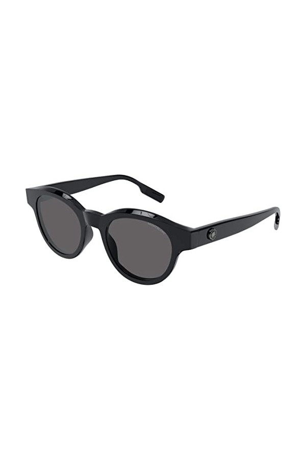 Montblanc Mixte Ew Ne Round Black Frame Lunettes de Soleil, Noir Noir , Taille Unique