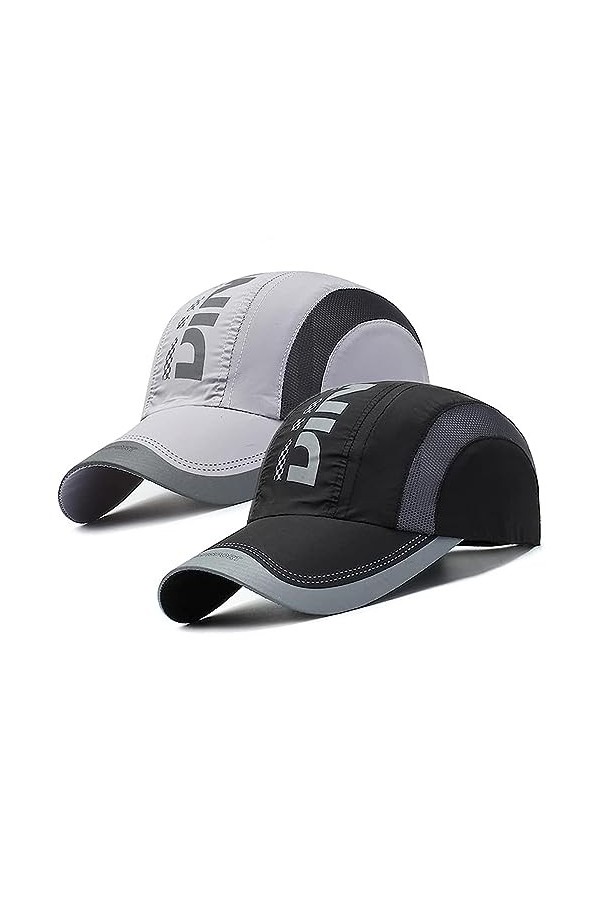 Aiareozy 2 Pièces Casquette de Baseball, Casquettes de Sport Outdoor, Casquette Femme, Casquette Noir, Réglable Casquette Bas