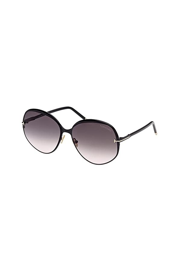 Tom Ford Lunettes de Soleil YVETTE-02 FT 0913 Shiny Black/Smoke Shaded 60/15/140 femme
