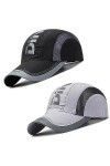 Aiareozy 2 Pièces Casquette de Baseball, Casquettes de Sport Outdoor, Casquette Femme, Casquette Noir, Réglable Casquette Bas