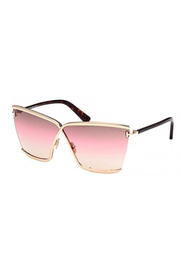 Tom Ford Lunettes de Soleil ELLE-02 FT 0936 Shiny Rose Gold/Brown Rose Shaded 71/1/130 femme