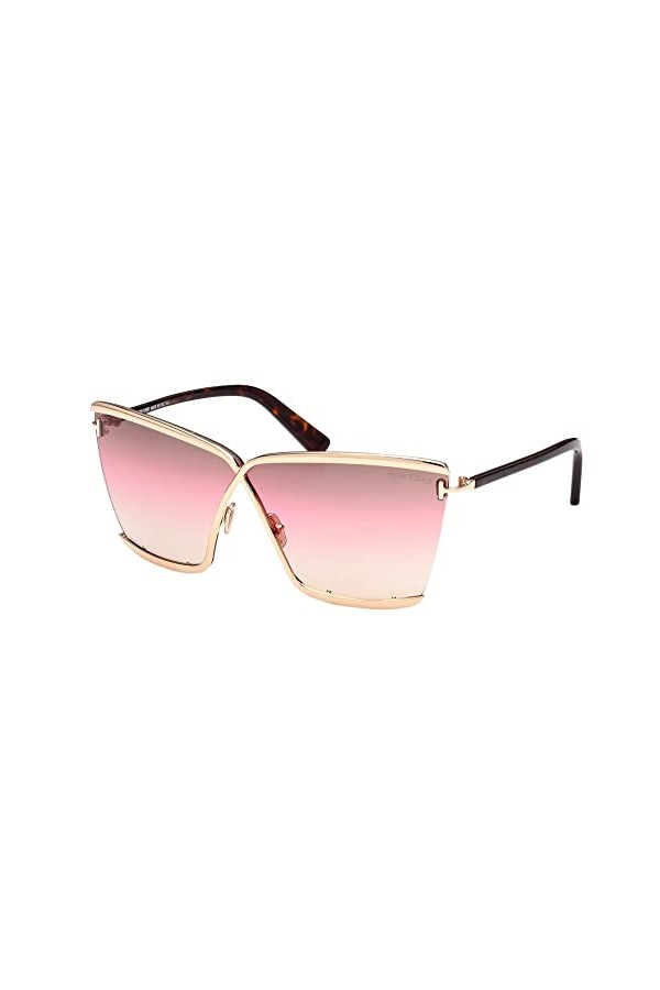 Tom Ford Lunettes de Soleil ELLE-02 FT 0936 Shiny Rose Gold/Brown Rose Shaded 71/1/130 femme