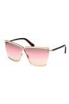 Tom Ford Lunettes de Soleil ELLE-02 FT 0936 Shiny Rose Gold/Brown Rose Shaded 71/1/130 femme