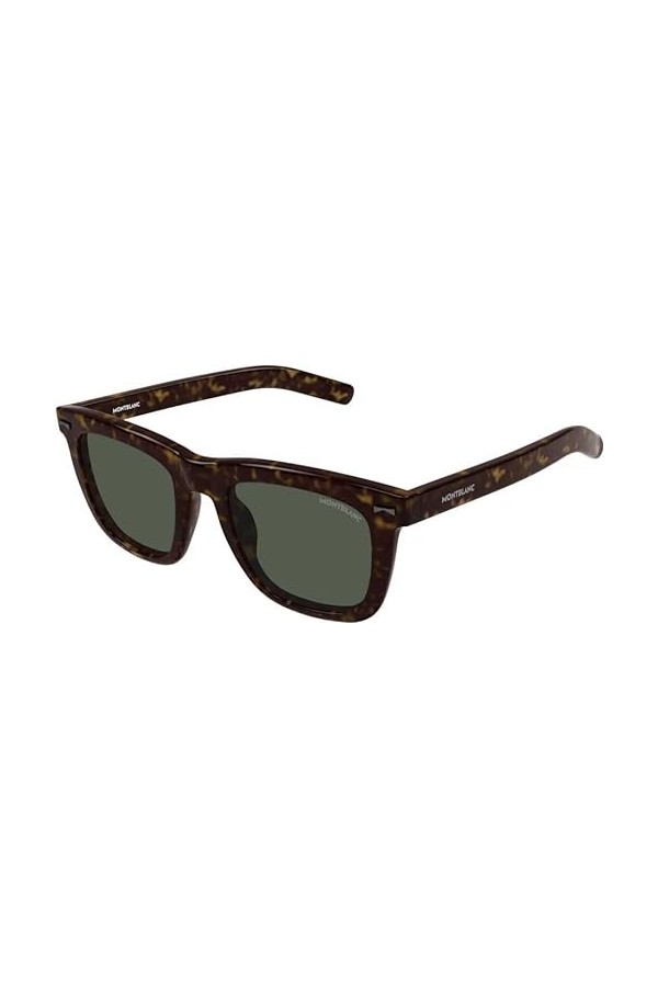 Montblanc Mixte Cadre de Havane carré 3 dr Lunettes de Soleil, Marron Marron , Taille Unique