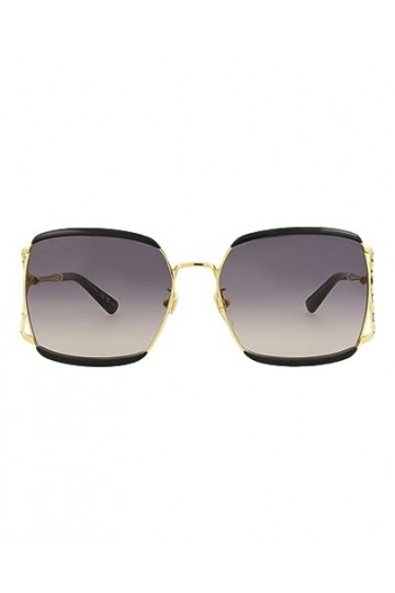 Gucci GG0593SK-001-59 Lunettes de Soleil, Schwarz GlXe4nzend-Gold, 60.0 Mixte Adulte