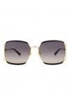 Gucci GG0593SK-001-59 Lunettes de Soleil, Schwarz GlXe4nzend-Gold, 60.0 Mixte Adulte