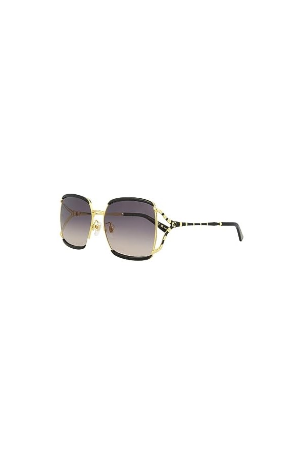 Gucci GG0593SK-001-59 Lunettes de Soleil, Schwarz GlXe4nzend-Gold, 60.0 Mixte Adulte