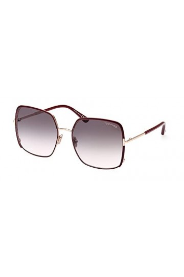 Tom Ford Lunettes de Soleil RAPHAELA FT 1006 Shiny Burgundy/Blue Shaded 60/18/135 femme